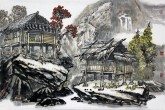 喻湘龙（中国美协会员、广西艺术学院教授） 国画山水画《写生作品2》四尺三开